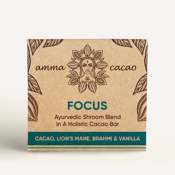 AmmaBar FOCUS - Ayurvedic Shrooms Blend In A Holistic Cocao Bar